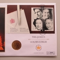 2002 Queen Elizabeth II Golden Jubilee One Penny Coin Cover - UK PNC First Day Covers