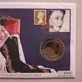 2003 Queen's Coronation Jubilee BU 5 Pounds Coin Cover - UK PNC First Day Covers