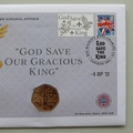 2023 King Charles III Coronation 50p Pence Coin Cover - God Save our Gracious King PNC