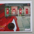 2009 Post Boxes 1 Crown Coin Cover - UK PNC First Day Covers