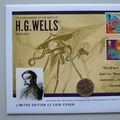 2021 HG Wells 75th Anniversary Death 2 Pounds Coin Cover - UK PNC First Day Covers