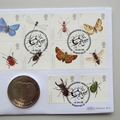 2008 Endangered Insects 1 Crown Coin Cover - Benham Signed UK PNC First Day Covers