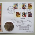 2008 Christmas Pantomime 1 Crown Coin Cover - Benham Signed UK PNC First Day Covers