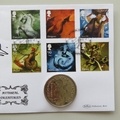 2009 Mythical Creatures 1 Dollar Coin Cover - Benham Signed UK PNC First Day Covers