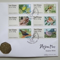 2010 Birds of Britain Robin 50p Pence Coin Cover - Benham Signed UK PNC First Day Covers