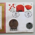 2011 Armistice Day 1 Crown Coin Cover - Benham UK PNC First Day Covers