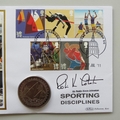 2011 Sailing Sporting Disciplines 1 Crown Coin Cover - Benham Signed UK PNC First Day Covers