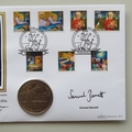 2011 Christmas 400th Anniversary King James Bible Crown Coin Cover - Benham Signed UK PNC
