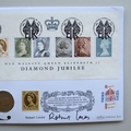2012 Diamond Jubilee HM Queen Elizabeth II Shilling Coin Cover - Benham Signed UK PNC