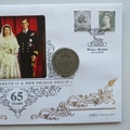 2012 The Queen's 65th Wedding Anniversary Twin Shillings Coin Cover - Benham UK PNC