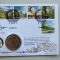 2012 A to Z of the United Kingdom Part 2 1 Crown Coin Cover - Benham Signed UK PNC