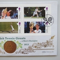 2013 British Tennis Greats 1 Penny Coin Cover - Benham Signed Judy Murray UK PNC