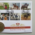 2014 Working Horses 1 Dollar Coin Cover - Benham Signed UK PNC First Day Covers