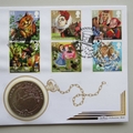 2015 Alice In Wonderland 150th Anniversary 1 Crown Coin Cover - Benham Signed UK PNC