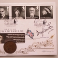 2016 British Humanitarians 1 Penny Coin Cover - Benham Signed UK PNC First Day Covers