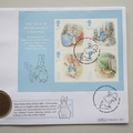 2016 Beatrix Potter Tale of Peter Rabbit Half Penny Coin Cover - Benham Signed UK PNC