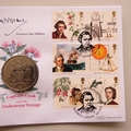 2018 Captain Cook The Endeavour Voyage 2 Pounds Coin Cover - Benham Signed UK PNC