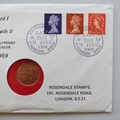 1969 Last Day of Half Penny Coin Cover - UK PNC First Day Covers by Rosendale Stamps