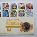 2015 Alice in Wonderland 150th  Anniversary Medal Cover - Royal Mail First Day Cover