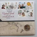 2018 Captain James Cook Endeavour Voyage 2 Pounds Coin Cover - Royal Mail First Day Cover