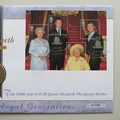 2000 The Queen Mother Four Royal Generations 5 Pounds Coin Cover - Royal Mail First Day Cover