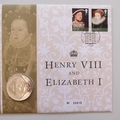 2009 Henry VIII and Elizabeth I 5 Pounds Coin Cover - Royal Mail First Day Cover