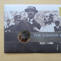 2008 The London 1908 Olympic Games 100th Anniversary 2 Pounds Coin Cover - Royal Mail First Day Cover