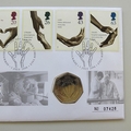 1998 NHS 50th Anniversary 50p Pence Coin Cover - Royal Mail First Day Covers