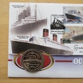 2004 Ocean Liners  1 Crown Coin Cover - Benham First Day Cover Signed Simon Calder