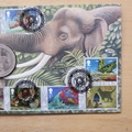 2002 Just So Stories Leopard 1 Dollar Coin Cover - Benham First Day Cover Signed