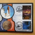 2001 Outer Space Gibraltar 1 Crown Coin Cover - Benham First Day Cover Signed