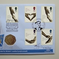 1998 NHS 50th Anniversary 50p Pence Coin Cover - Benham First Day Cover Signed