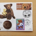 2002 Teddy Bears 100th Anniversary  Smilers Coin Cover - Benham First Day Cover Signed