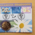 2002 Occasions 1 Crown Coin Cover - Benham First Day Cover Signed by Nicola Pagett