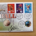1998 FIFA France 98 Football World Cup Silver 1 Franc Coin Cover - Benham First Day Cover Signed