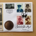 2005 Churchill 40th Anniversary 1 Crown Coin Cover - Benham First Day Cover Signed by Celia Sandys