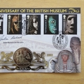 2003 British Museum 250th Anniversary 1 Crown Coin Cover - Benham First Day Cover Signed