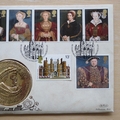 1997 King Henry VIII Six Wives Catherine of Aragon Medal Cover - Benham First Day Cover