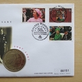 1997 Golden Wedding Anniversary 5 Crowns Coin Cover - Turks First Day Cover Wedding Portrait