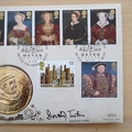 1997 King Henry VIII & His Six Wives Anne Boleyn Medal Cover - Benham First Day Cover - Signed