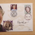 2001 75th Birthday HM Queen Elizabeth II 50p Pence Coin Cover - Benham First Day Cover - Signed