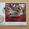 2005 Trooping The Colour Queen Elizabeth II 1 Dollar Coin Cover - Benham First Day Cover - Signed