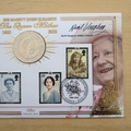 2002 Queen Elizabeth The Queen Mother 5 Pounds Coin Cover - Benham First Day Cover - Signed