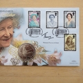 2002 HM Queen Elizabeth The Queen Mother Crown Coin Cover - Benham First Day Cover - Signed