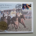 1998 The Queen Mother Passion For Horse Racing Crown Coin Cover - Benham First Day Cover - Signed