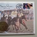 1998 Queen Elizabeth Passion For Horse Racing Crown Coin Cover - Benham First Day Cover - Signed