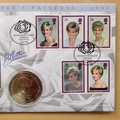 1999 Diana Princess of Wales 5 Pounds Coin Cover - Benham First Day Cover - Signed