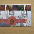 2004 Wales A British Journey 1 Pound Coin Cover - Benham First Day Cover - Signed