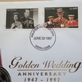 1997 HM QE II Golden Wedding Anniversary 1 Dollar Coin Cover - Sierra Leone First Day Cover - Horseback