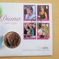 1998 Diana Princess of Wales Isle of Man 1 Crown Coin Cover - Mercury First Day Cover